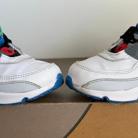 Nike Air Max 90 Toggle White/Black/Green Toddler Sneakers - SZ 8 C - Picture 11 of 15